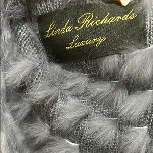 Linda Richards Luxury Gray Fur Scarf